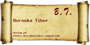 Boroska Tibor névjegykártya